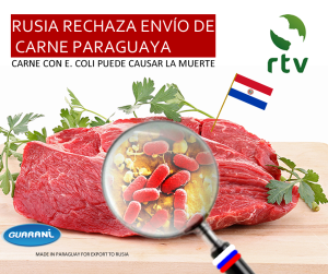 Carne paraguaya es rechazada en Rusia por contener peligrosas bacterias para la salud humana. La industria de la carne paraguaya corre peligro de cierre de mercados internacionales por la posible irresponsabilidad de empresarios y autoridades en el control de la producción.